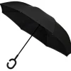 All Black Inside Out Upside Down Umbrella