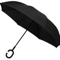 All Black Inside Out Upside Down Umbrella