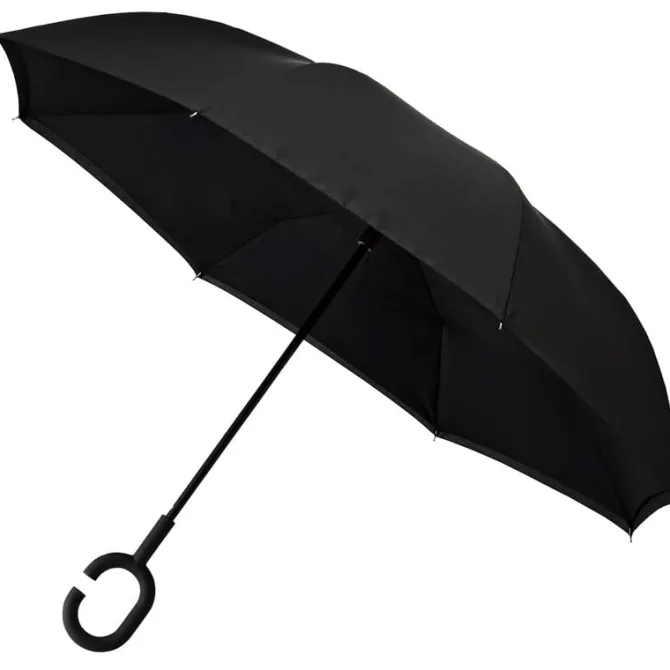 All Black Inside Out Upside Down Umbrella
