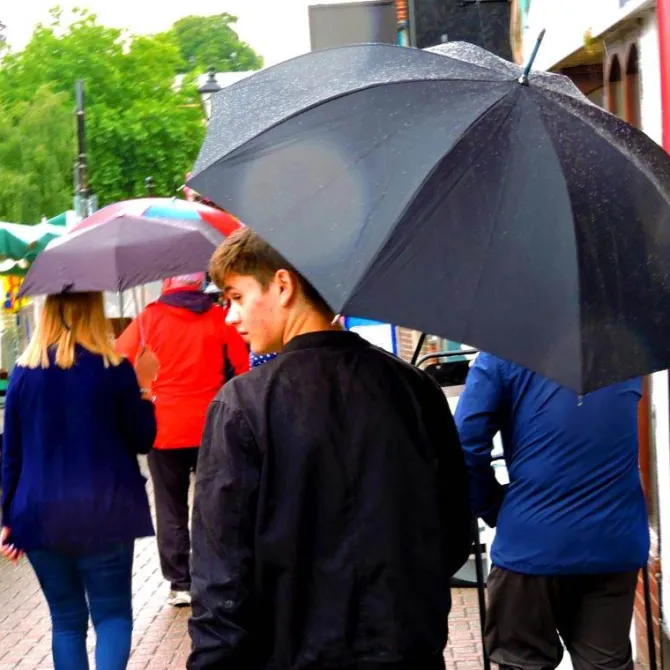 Bamboo Cane Crook Handle Umbrella