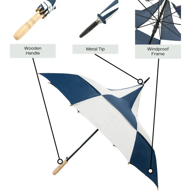 Big Top Blue and White Umbrella