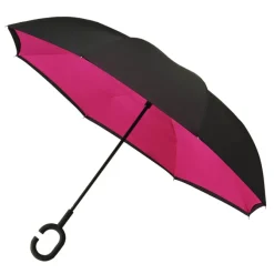 Black and Pink Inside Out Umbrella