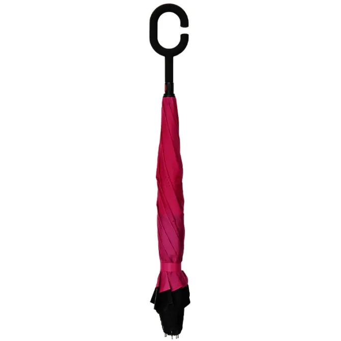 Black and Pink Inside Out Umbrella