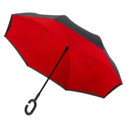 Black and Red Reverse Umbrella Inside Out Double Canopy