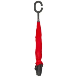 Black and Red Reverse Umbrella Inside Out Double Canopy