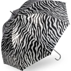 Black and Silver Zebra Print Umbrella – UV Protective