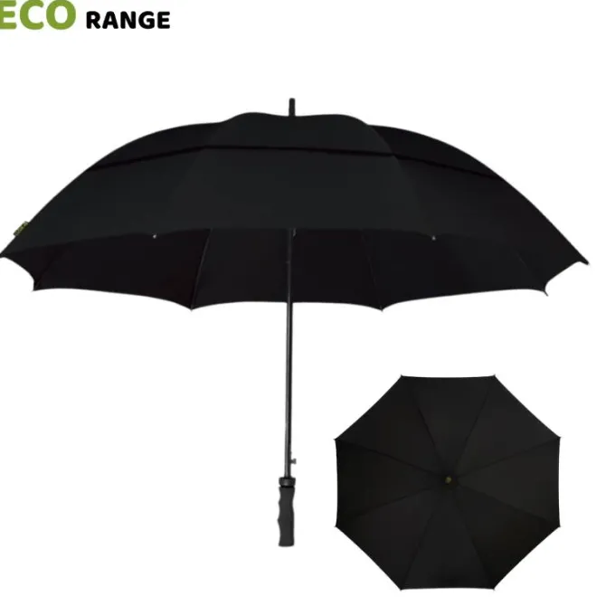 Black ECO Golf Umbrella – Automatic – Vented – Windproof