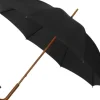 Black ECO Wood Stick Walking Umbrella – Canopy Made From Recycled Plastics