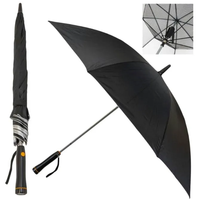 Black Electric Fan Umbrella – with UV Protection