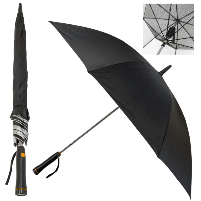 Black Electric Fan Umbrella – with UV Protection