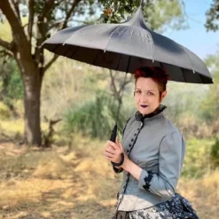 Black Oriental Pagoda Umbrella