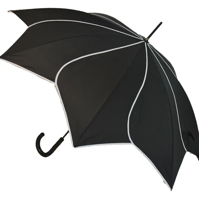 Black Petal Swirl Umbrella