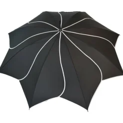 Black Petal Swirl Umbrella