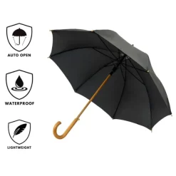 Black Wood Stick Umbrella