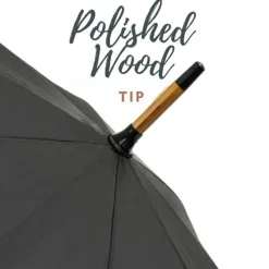 Black Wood Stick Umbrella
