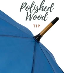 Blue Wood Stick Umbrella