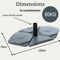 Cantilever Parasol Base Tiles – sand fillable, 60kg (3 Slabs)
