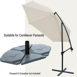 Cantilever Parasol Base Tiles – sand fillable, 60kg (3 Slabs)