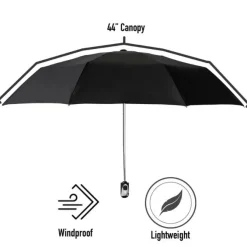 City Compact SILVER Auto Open and Close Umbrella