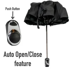 City Compact SILVER Auto Open and Close Umbrella