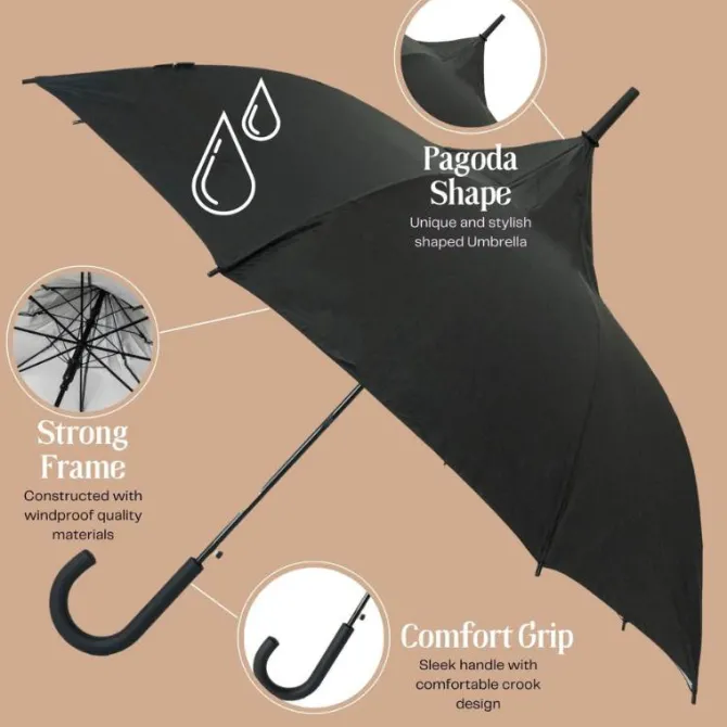 Classic Black Pagoda Umbrella