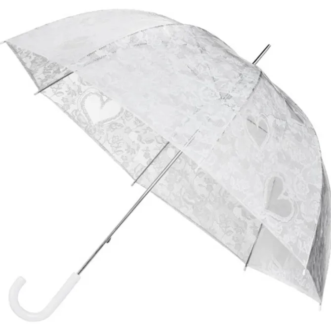 Clear Dome Floral Lace Print Umbrella