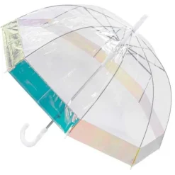 Clear Dome Umbrella With Iridescent Border
