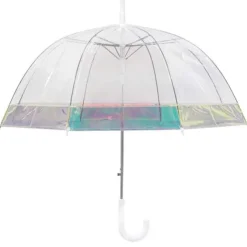 Clear Dome Umbrella With Iridescent Border