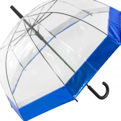 Clear Dome Umbrella with Metallic Border – choice of 3 colours