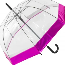 Clear Dome Umbrella with Metallic Border – choice of 3 colours