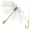 Crook Handle Wood Stick White Wedding Umbrella