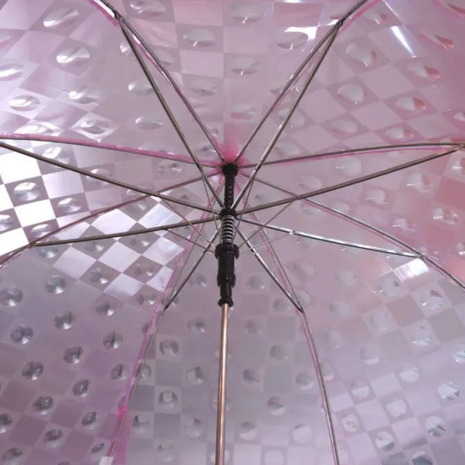3D Effect Pink Clear Umbrella