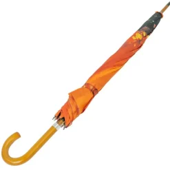 Double Canopy Auto Open Orange Flower Umbrella