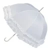 Double Frilled White Umbrella