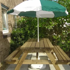 Forest Green and White Garden Parasol Outdoor Umbrella