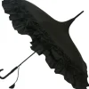 GiGi Double Frill Black Pagoda Umbrella