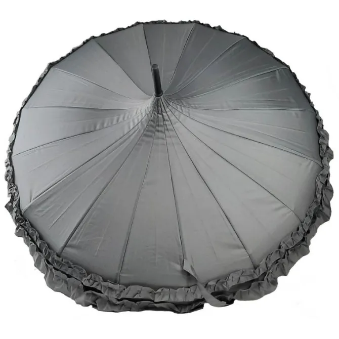 GiGi Double Frill Grey Pagoda Umbrella