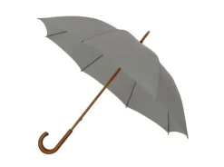 Grey ECO Wood Stick Walking Umbrella – Canopy Made From Recycled Plastics