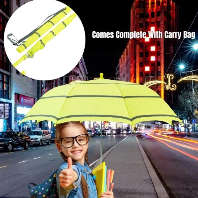 Hi-Vis Umbrella – Child Safe Hi Vis Yellow Safety Umbrella