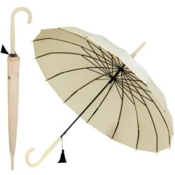Ivory Cream Oriental Pagoda Umbrella