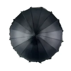 Lace & Bows Black Pagoda Gothic Umbrella