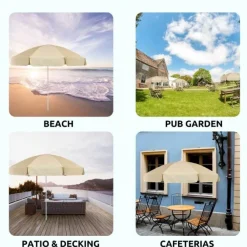 2m Garden Parasol – choice of 5 colours