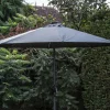 2.7m Solar Parasol Aluminium with LED Lights & On / Off Button