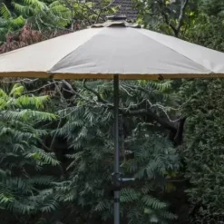 2.7m Solar Parasol Aluminium with LED Lights & On / Off Button