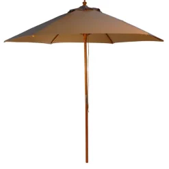 2.5m Wood Pulley Parasol UV 50+ choice of 10 colours