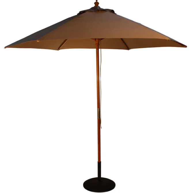 2.5m Wood Pulley Parasol UV 50+ choice of 10 colours