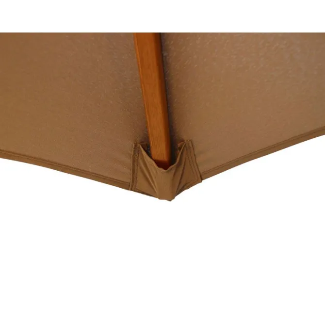 2.5m Wood Pulley Parasol UV 50+ choice of 10 colours