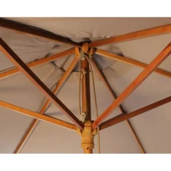 2.5m Wood Pulley Parasol UV 50+ choice of 10 colours