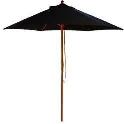 2.5m Wood Pulley Parasol UV 50+ choice of 10 colours
