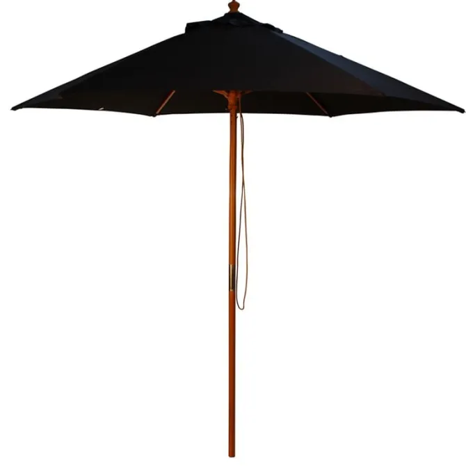 2.5m Wood Pulley Parasol UV 50+ choice of 10 colours